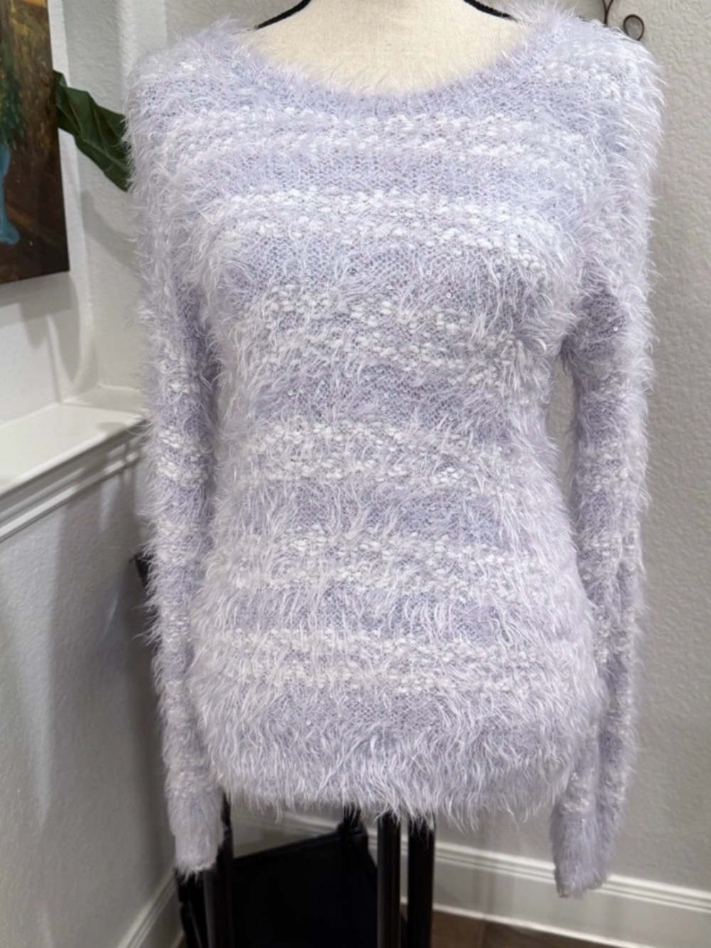 Apt. 9 Pale Lavender Fuzzy Crewneck Sweater